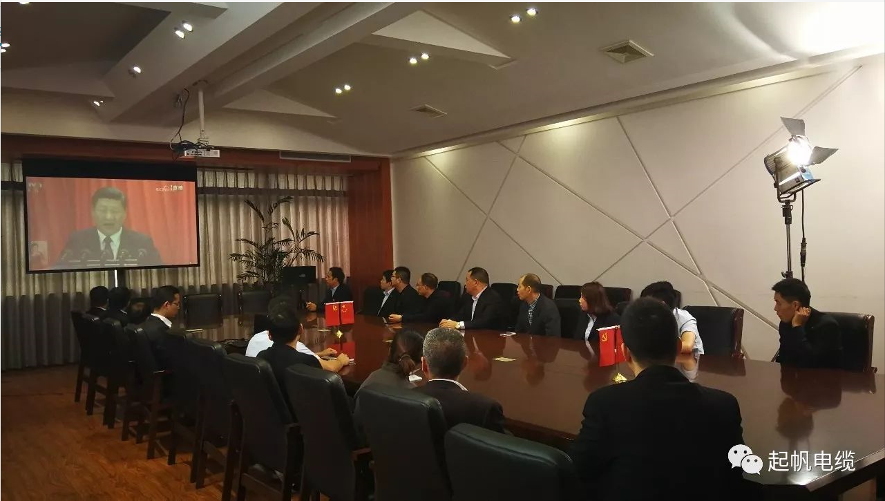 上海韦德网站官方入口电缆股东和党员一起寓目党的十九大开幕式